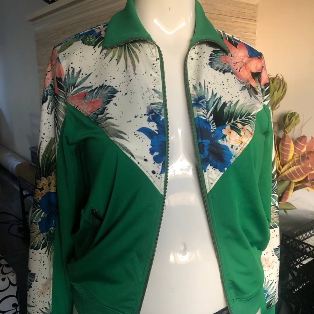 Guess Tropical Print Zip-up Track Jacket